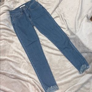 Levi’s 721 high rise skinny jeans cropped ankles